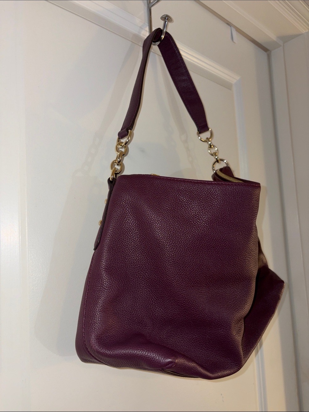 kate spade Plum Pebbled Leather Shoulder Hobo with Gold Hardware - Picture 3 of 5